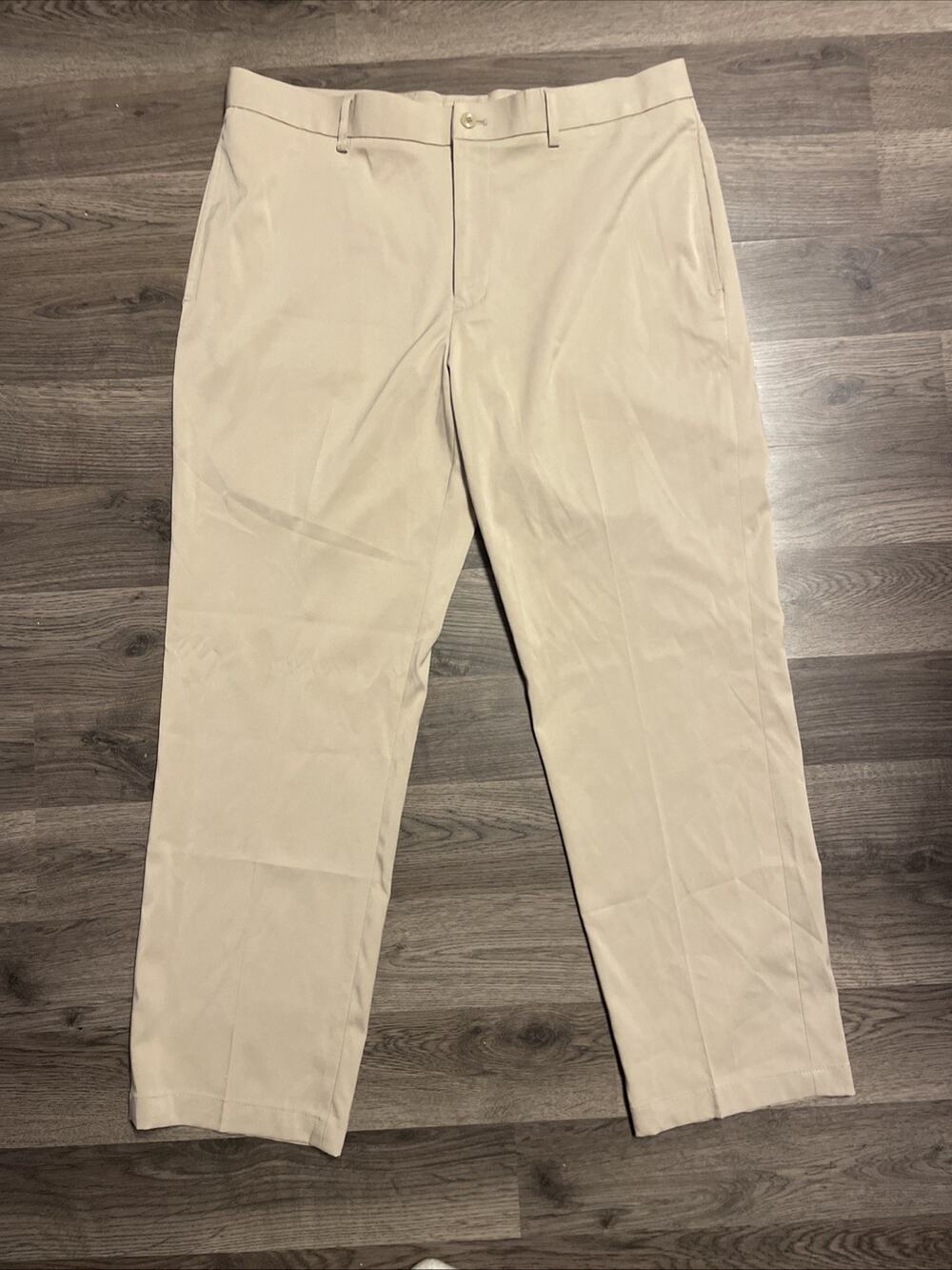 Slazenger Golf Core Pants Men’s 36x30 Khaki Tan Flat Front Stretch Wicking